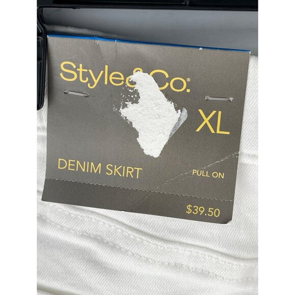 Style & Co. Womens XL White Denim Skirt Pull-On Style - Picture 7 of 10